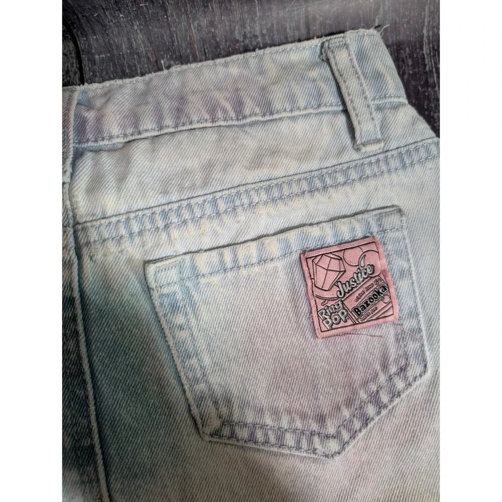Justice x Ring Pop x Bazooka Girl's Denim Tie Dye Skirt - Size 7 - Shorts